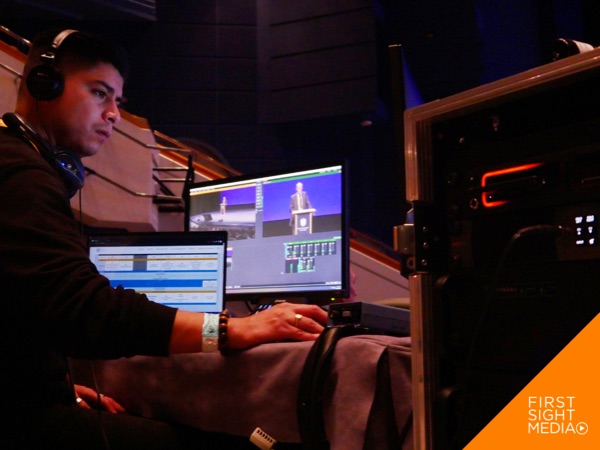 Ricky using streaming kit at BOA